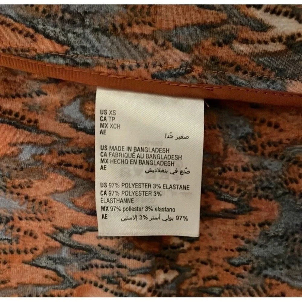 BAR‎ III Women's Ikat Print Multicolor Scrunch Sleeve Blazer Size XS
